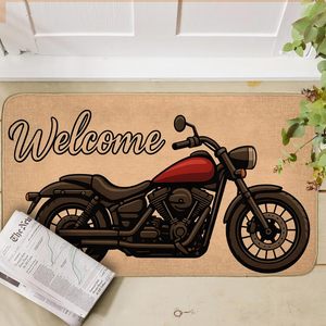 Tapete de Bienvenida para Motocicleta, 29.5x17 Pulgadas, Base de Goma Antideslizante, Interior/Exterior, Lino, Estilo Moderno, Lavable a Máquina, Color Sólido - Product Image 3