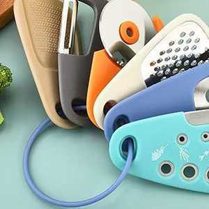 Ensemble de 6 râpes en acier inoxydable-empilable, portable avec anneau de rangement-outil de cuisine pour pizza, vanille - Product Image 6