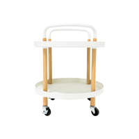Chariot mobile de haute qualité Table basse ronde côté 2 couches chariot chariot de stockage