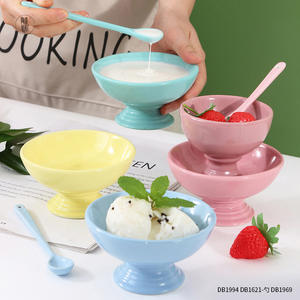 Mug à glace en céramique de style coréen avec cuillère, sûr pour les aliments, tasse cadeau pour enfants, vente en gros, personnalisable - Product Image 5