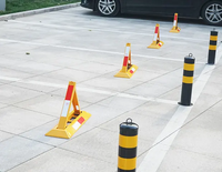 Barrière de stationnement pliable anti-pression triangulaire verrouillable de haute qualité, vente chaude 2023, pour place de stationnement