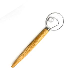 Fouet à pâte pliable danois en acier inoxydable, style hollandais, pour gâteaux et pains, mélangeur manuel avec manche en bois, outils de cuisson de cuisine, vente en gros - Product Image 5