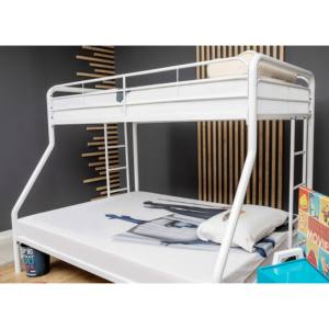 MILENYUM - Litera metálica moderna de una plaza y media sobre una plaza completa para niños, plegable, con barandilla de seguridad y escalera, muebles de dormitorio, uso hotelero, Turquía - Product Image 2