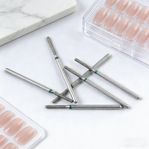 Đầu mài kim cương điện phân cho máy khoan móng chuyên dụng: Chân 2.35mm, màu xanh lá, độ nhám thô, dùng để làm dài, tỉa/móng - Product Image 1