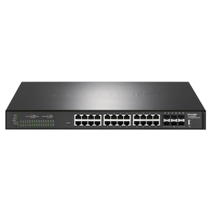 Conmutador de gestión de plataforma en la nube comercial TP-Link, 24 puertos RJ45 <span class=keywords><strong>10</strong></span>/100/1000BASE-T, 40000 megabits + SFP +, soporte <span class=keywords><strong>10</strong></span> - Product Image 1