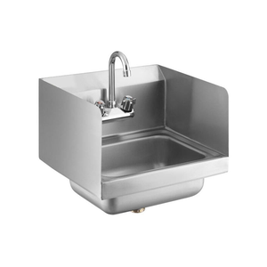 Robinet d'évier de cuisine moderne à une cuvette en acier inoxydable, fait à la main, mural sans robinet, à un trou - Product Image 1