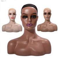 Mannequin de présentation demi-corps à double épaule pour maquillage, perruques, boucles d'oreilles et colliers, style européen-américain, pour vitrine