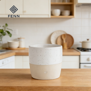 Taza de Café de Cerámica Personalizada con Grabado FENN, Regalo Minimalista Personalizado, Taza de Gres Vintage <span class=keywords><strong>para</strong></span> Leche, Desayuno y Café - Product Image 4