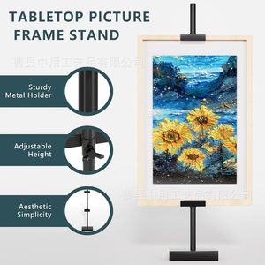 Caballete de Arte de Altura Ajustable, Negro, Estilo de Escritorio y Suelo, Soporte para Pinturas con Ventosas para Exhibir Cuadros al Óleo - Product Image 5