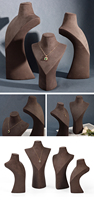 Présentoir de Luxe Unique en Velours pour Colliers, Mannequin de Présentation de Bijoux, Buste de Présentation de Bijoux