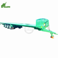 Remorque à plateau plat avec barre de traction de 20 à 60 tonnes, avec un rayon de braquage plus flexible pour le transport de marchandises