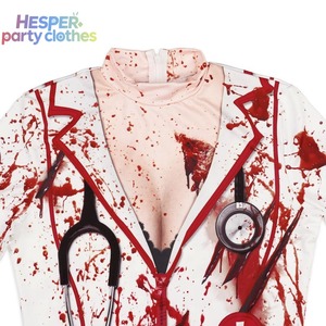 Costume d'infirmière zombie sexy HESPER pour Halloween, robe gothique victorienne à col rond, coupe ajustée, manches longues, pour cosplay adulte - Product Image 2