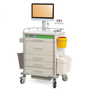 Mt Medisch Ziekenhuis Mobiele Werkstation Draadloze Verpleegkundige Geneeskunde <span class=keywords><strong>Trolley</strong></span> Met Computer Prijs - Product Image 5