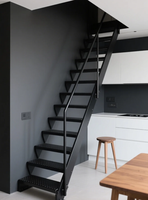 Escaliers rétractables pliants durables multifonctionnels en acier au carbone noir en aluminium épaissi Invisible intérieur maison industrielle