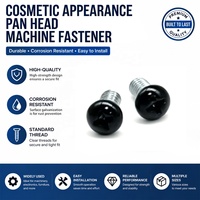 Vis à tête cylindrique cruciforme en acier au carbone, tête noire brillante, tige zinguée, personnalisable ODM