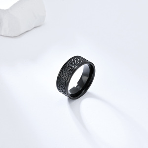 Celtic Woven Knot <b>Titanium</b> Steel <b>Ring</b> Steel <b>Black</b> Unisex Fashion Jewelry Gift - Product Image 4
