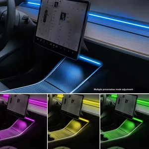 Untuk Tesla Model 3/Y 2 in 1 Lampu Ambient LED Mobil Neon RGB Dinamis 60s Mati Otomatis Modul Lampu Dekoratif Dashboard - Product Image 5