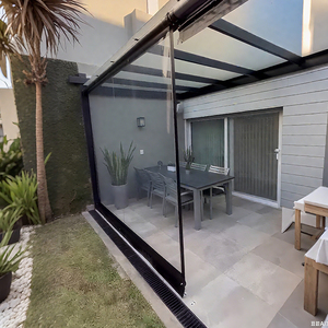 Bâche en PVC transparente Gazebo <span class=keywords><strong>de</strong></span> jardin coupe-vent écran étanche Pergola extérieure anti-pluie auvent balcon couverture <span class=keywords><strong>de</strong></span> pluie transparente - Product Image 2