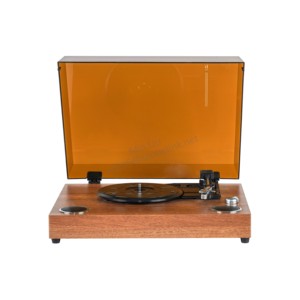 Tocadiscos de Madera Retro Vintage de 3 Velocidades, Reproductor de Vinilo <span class=keywords><strong>Hi</strong></span>-<span class=keywords><strong>Fi</strong></span> con Altavoces Integrados para Regalos - Product Image 4