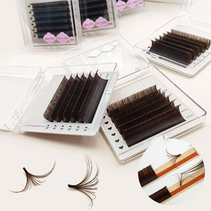 Plateaux d'extension de cils en cachemire brun doux russe vente en gros plateaux d'extension de cils en soie mate rouge foncé brun de marque privée - Product Image 4