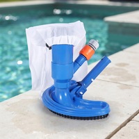Lanwo Tragbarer Pool-Laubkescher mit Netz-Seitenbürste, abnehmbarem Schmutzbeutel und manuellem Saugreiniger für Schwimmbad, Spa, Garten und Teich