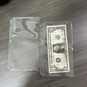 New Frosted Transparent Loose Leaf Planner Folder A6 Zipless PVC Cash <strong>Envelope</strong> Custom Money Wallet Pouch Bag <strong>Mini</strong> Binder Pocket - Product Image 3