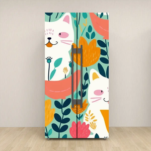 Impresión bajo demanda autoadhesiva vinilo puerta <span class=keywords><strong>Mural</strong></span> pegatina, Peel and Stick extraíble refrigerador envoltura calcomanía decoración del hogar - Product Image 3