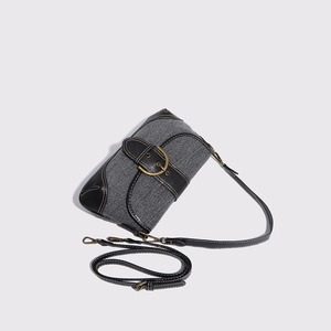 Denim <b>patchwork</b> shoulder <b>bag</b> metal buckle retro casual - Product Image 1