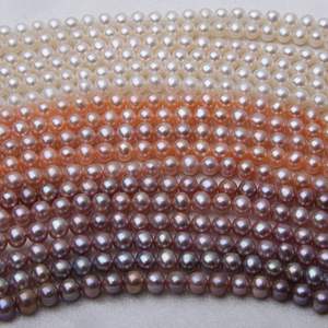 สร้อยคอไข่มุกน้ำจืดทรงกลม AAAAA แบบกึ่งสำเร็จรูป ขนาดต่างๆ 3-10 มม. ขายส่งไข่มุกแบบเม็ด - Product Image 2