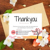 Tarjetas de Agradecimiento Empresariales Personalizadas con Logotipo Impreso para Estilistas, Tarjeta de Agradecimiento por su Compra, Apoyo a Pequeñas Empresas