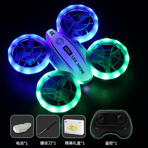Dron de Control remoto para niños principiantes M2 con transformación de luz Acrobacias de 360 ° Motor de copa hueca hecho de plástico duradero - Product Image 3