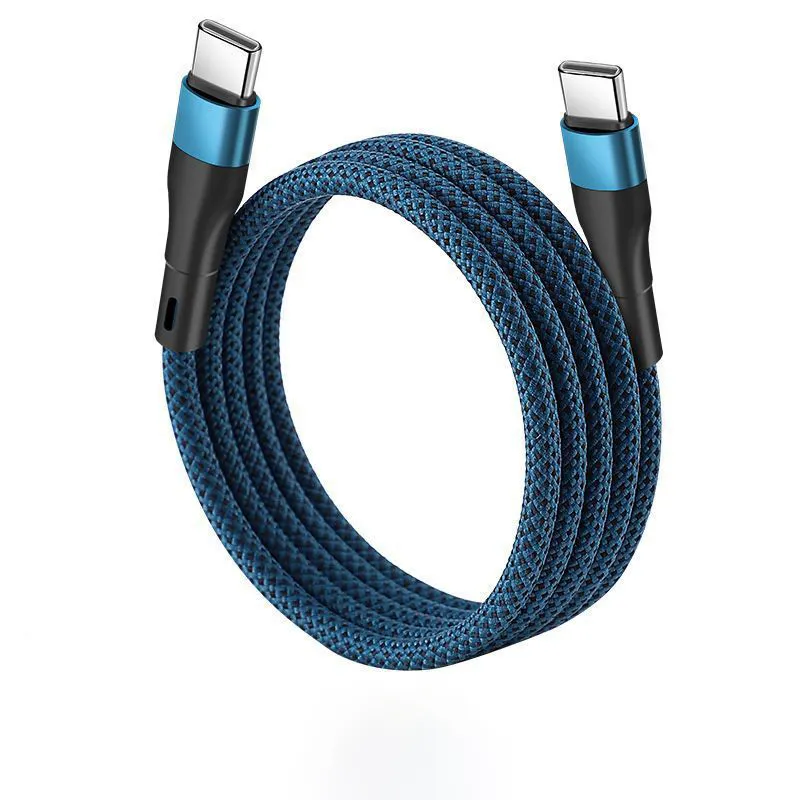 OEM de alta calidad tipo de cable de nailon trenzado de color azul de carga rápida de cable de datos magnético alto
