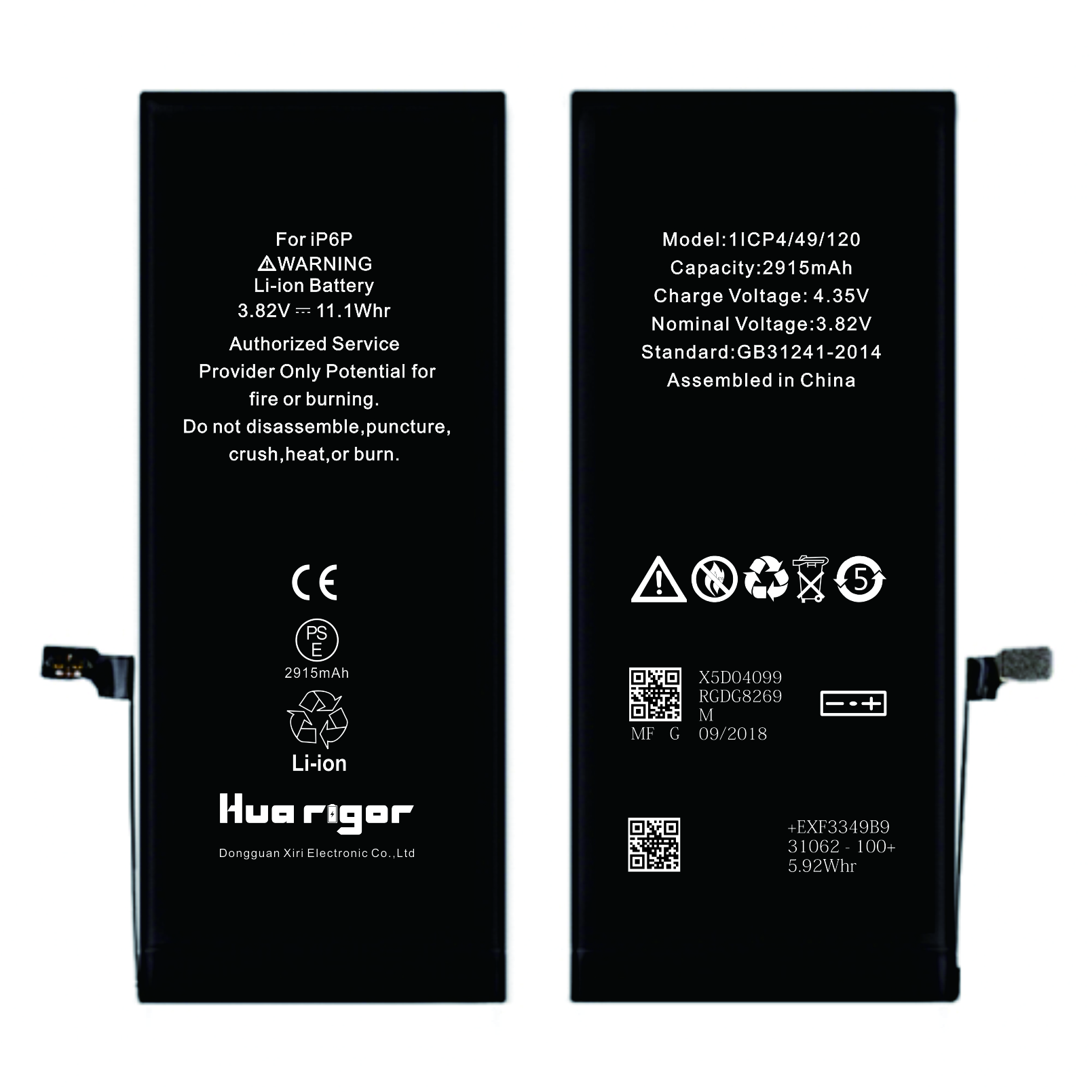 Hot Popular Li-ion Polymer Rechargeable Battery 3.82v 2915mah Replace For iphone 6P Battery
