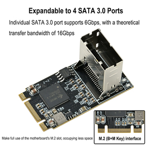 مفتاح داخلي <span class=keywords><strong>M</strong></span>.2 إلى 4 منافذ SATA 6-im بطاقة محول لمفتاح <span class=keywords><strong>M</strong></span>/NAS B mkey <span class=keywords><strong>M</strong></span> gff مع فتحة واجهة SAS صغيرة - Product Image 5