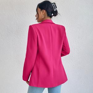 Herbst- und Winter-<span class=keywords><strong>Blazer</strong></span> mit Polokragen, Einfarbig, Langärmlig, Eleganter Anzug-Oberteil für Büro und Alltag - Product Image 6