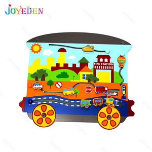Jouets éducatifs interactifs de conception haut de gamme <span class=keywords><strong>2022</strong></span>, jeux muraux d'intelligence pour tout-petits, train en bois pour l'apprentissage des animaux et de l'école - Product Image 4