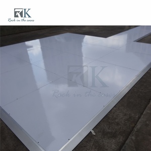 <b>White</b> Dance Floor Panel with Aluminum edge for Wedding Decoration Minimalist Style - Product Image 3
