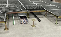 Grille de ventilation moderne robuste à haut débit d'air (55%-75%) compatible avec les dalles de sol FS1000, panneau en acier ciment, finition PVC