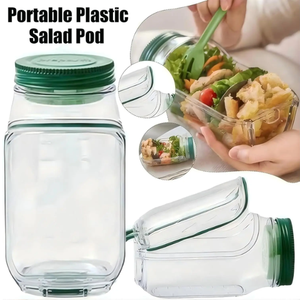 Ngoài trời di động trong suốt nhựa prepara salad trái cây Pod container dọc Bát Mason <span class=keywords><strong>Jar</strong></span> với Side mở nắp - Product Image 3