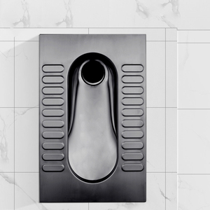 Cuvette <span class=keywords><strong>de</strong></span> <span class=keywords><strong>toilette</strong></span> à la turque sans rebord en acier inoxydable SUS304 noir mat, avec capteur <span class=keywords><strong>de</strong></span> chasse d'eau antidérapant, moderne, pour bars commerciaux, KTV, clubs et toilettes publiques - Product Image 3