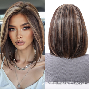 Peluca Bob de Encaje Frontal con Base de Seda 13x6 Future Fiber, Gris Plateado, Alta Calidad, 150% de Densidad, Resistente al Calor, Cabello Corto Liso y Suave - Product Image 3
