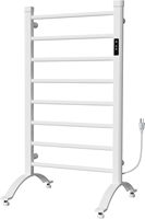 Porte-serviettes chauffant pour salle de bain, chauffe-serviettes mural, chauffe-serviettes avec écran LED, porte-serviettes avec 8 barres, blanc