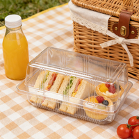 Boîtes d'emballage, emballage pour boulangerie, conteneur à charnières, boîte à gâteau en plastique, boîte à clapet transparente, boîte alimentaire transparente en PET