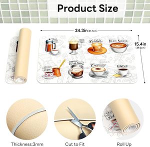 Tapis de protection pour machine à café, absorbant, pour comptoirs de cuisine, dissimule les taches, avec dos en caoutchouc, accessoires de bar - Product Image 2