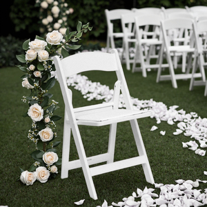 White Wood and Resin <strong>Folding</strong> <strong>Chairs</strong> <strong>Chair</strong> Wedding Decoration High Quality Hotel <strong>Dining</strong> <strong>Chair</strong> - Product Image 1