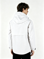 Veste à capuche blanche pour homme, coupe-vent de qualité supérieure, veste de randonnée, veste de sport, tissée, pour l'extérieur, usage quotidien, logo personnalisé, personnalisable
