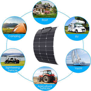 Panneaux solaires monocristallins flexibles 100W d'usine OEM, module PV à haute conversion de 22% pour yacht, camping, système d'alimentation hors réseau APH - Product Image 5