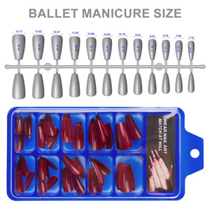 100 faux ongles à presser, forme cercueil/ballerine/carrée, longueur moyenne, couleur unie, prêts à poser - Product Image 6
