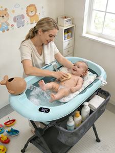 <span class=keywords><strong>Baignoire</strong></span> <span class=keywords><strong>et</strong></span> <span class=keywords><strong>table</strong></span> à <span class=keywords><strong>langer</strong></span> pliables modernes pour nouveau-nés, adaptées aux bébés de 0 à 3 ans - Product Image 1