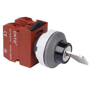 Interrupteur à bouton-poussoir CNTD Changde C3SNK-F2/F3, autobloquant, bouton à clé, momentané, plastique, 12 mm, deuxième et troisième position, ouverture 30 - Product Image 5